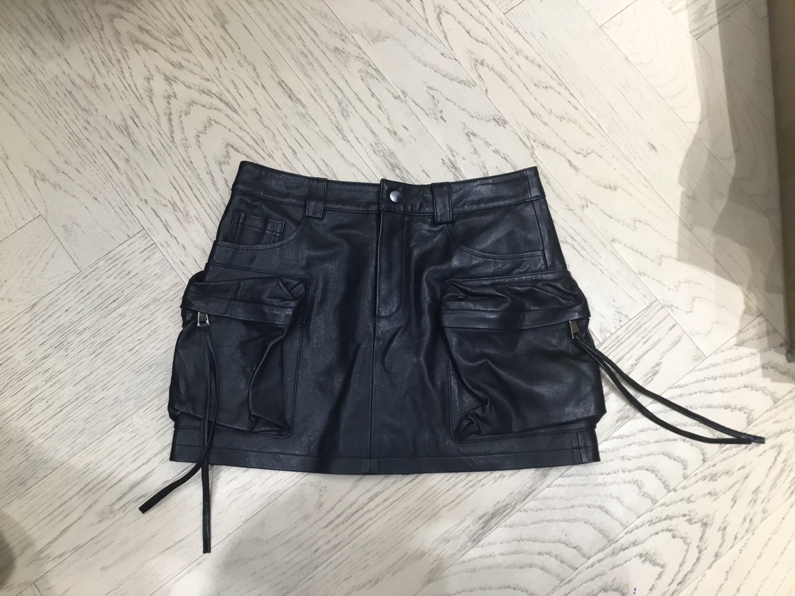 Faux Leather Cargo Mini Skirt - Image 4