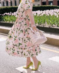 Asymmetric Poplin Midi Dress In Rose Print - Image 3